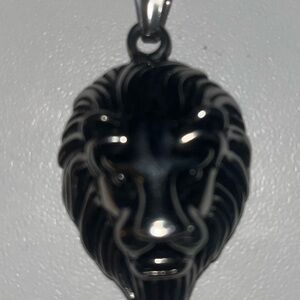Black and Silver Lion Pendant